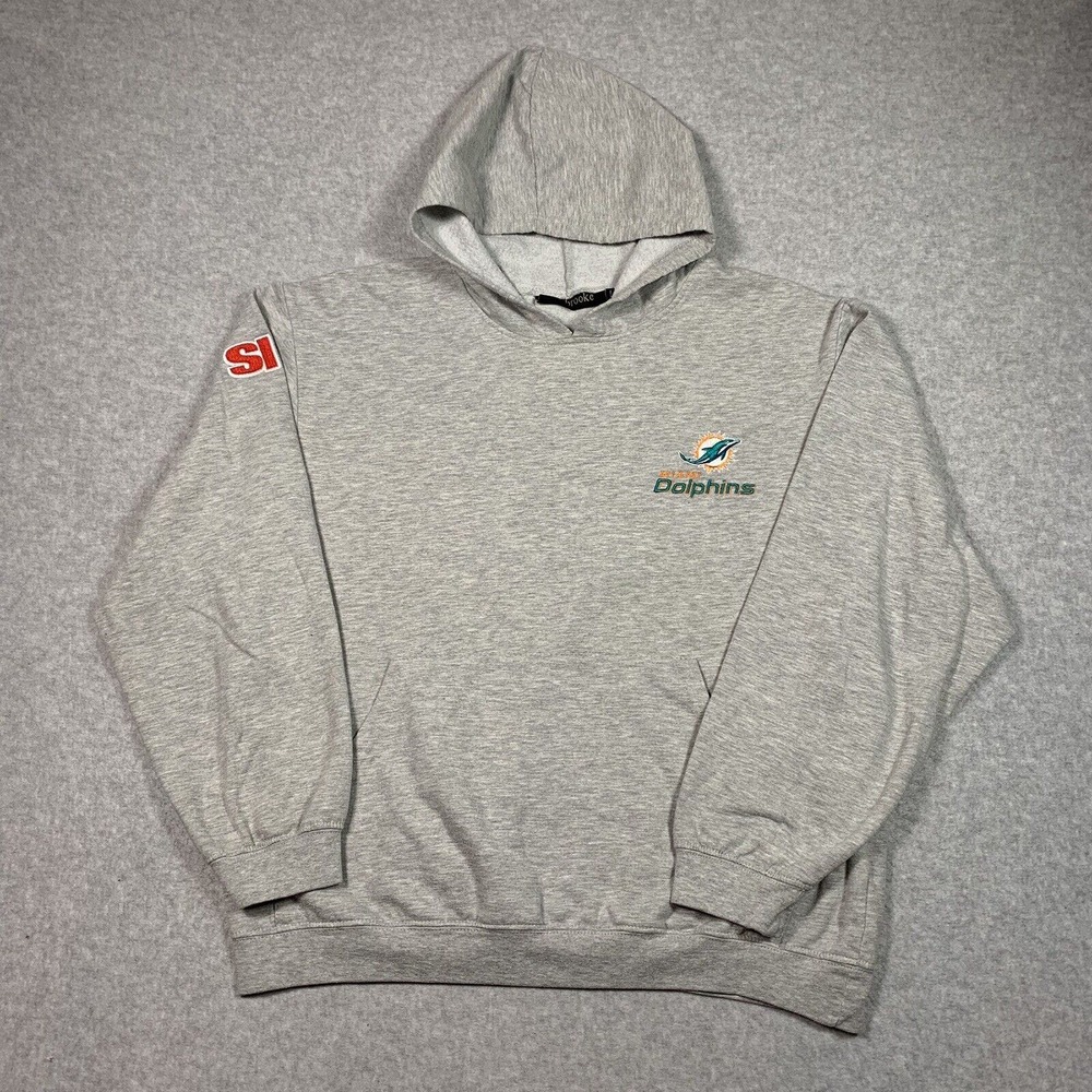 Miami Dolphins Sweatshirt Adult Large Gray Hoodie Pullover NFL Sweater Women’s